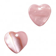 Muschel Anhänger Süßwasserperlmutt Herz 9-11mm Vintage pink